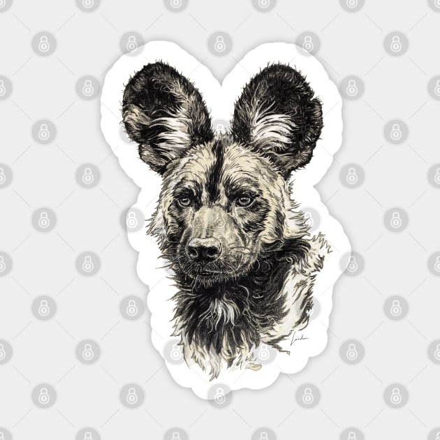 African wild dog Sticker by SakalDesign